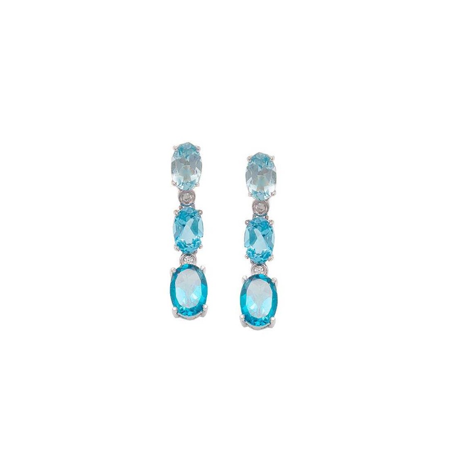 Joyer A Con Diamantes Joya36 | Pendientes Largos De Topacios Y Diamantes