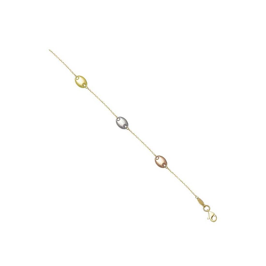 Joyer A En Oro Joya36 | Pulsera Tricolor En Oro De 18 Quilates