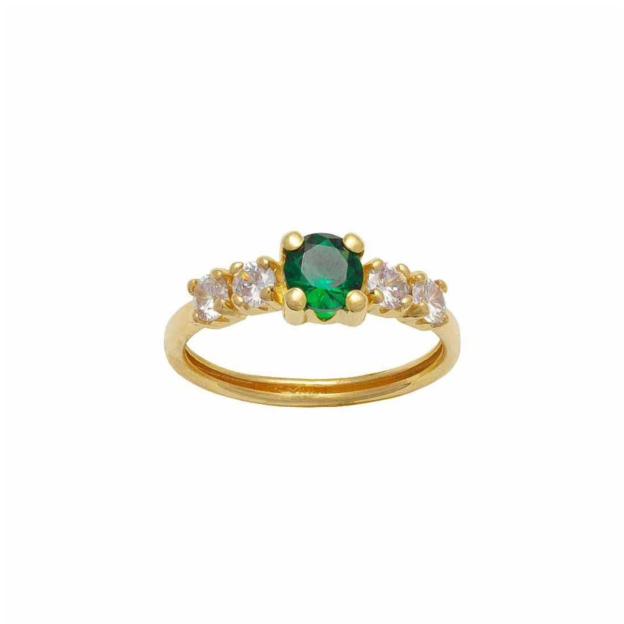 Joyer A En Oro Joya36 | Anillo En Oro Con Circonita Verde