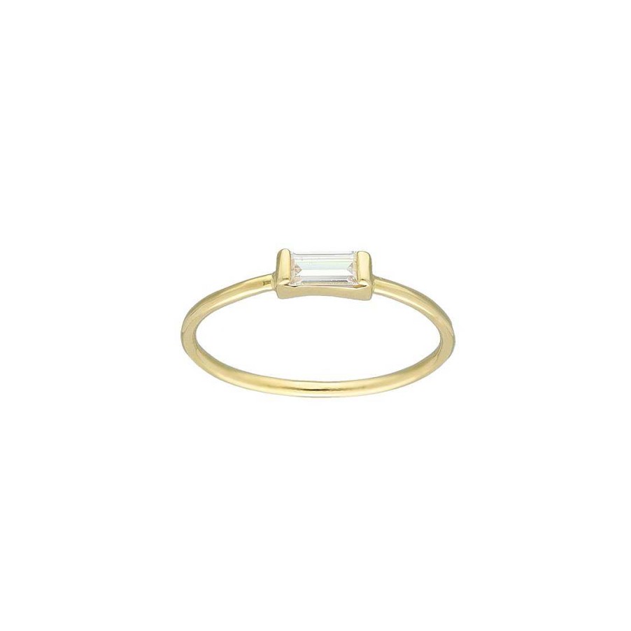 Joyer A En Oro Joya36 | Anillo En Oro Con Circonita Baguette