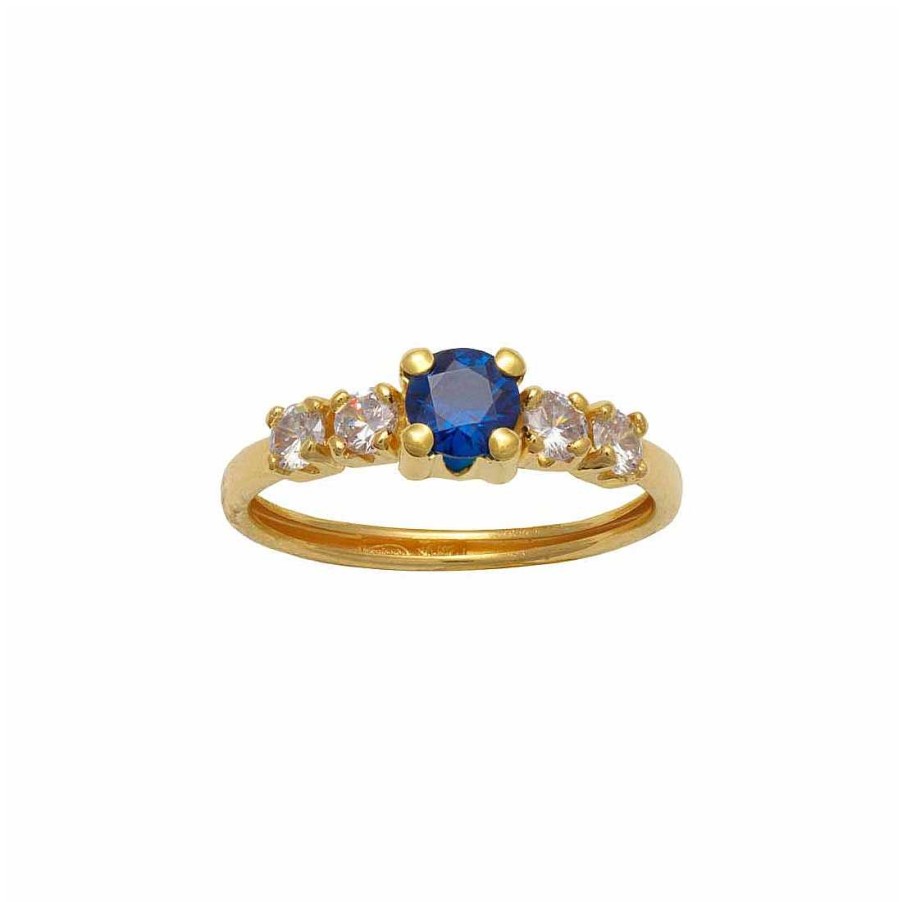 Joyer A En Oro Joya36 | Anillo En Oro Con Circonita Azul