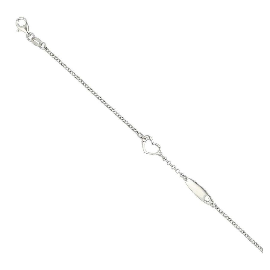 Joyer A En Plata Joya36 | Pulsera Infantil Esclava Coraz N