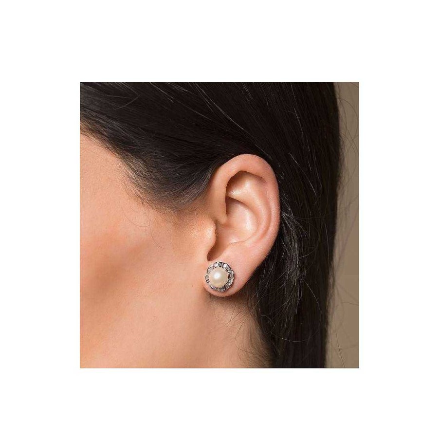 Joyer A Con Diamantes Joya36 | Pendientes En Oro Blanco Con Perlas Y Diamantes