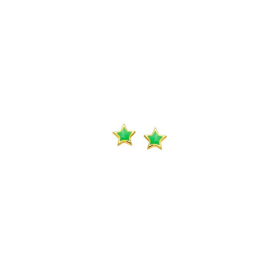 Joyas Infantiles Joya36 | Pendientes Estrellas Verdes