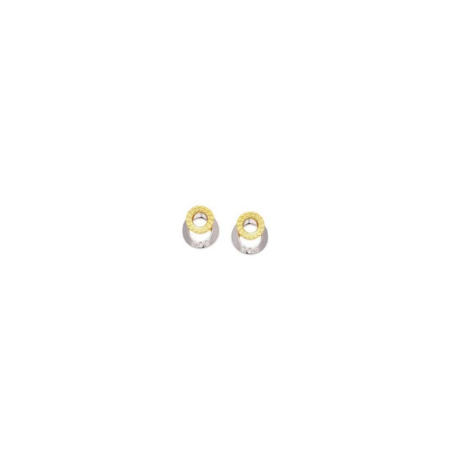 Joyer A En Oro Joya36 | Pendientes En Oro Bicolor Forma C Rculos