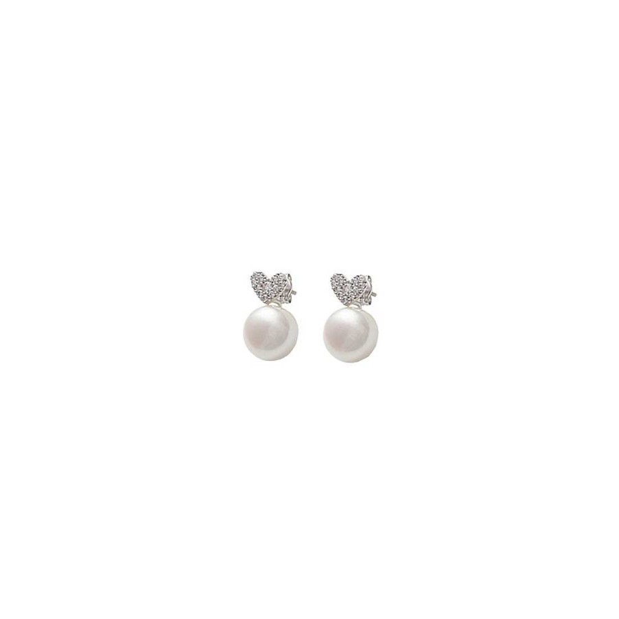 Joyer A En Oro Joya36 | Pendientes En Oro Blanco De 18 Quilates Con Perla