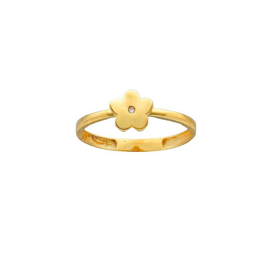 Joyer A En Oro Joya36 | Anillo En Oro De 18 Quilates Flor