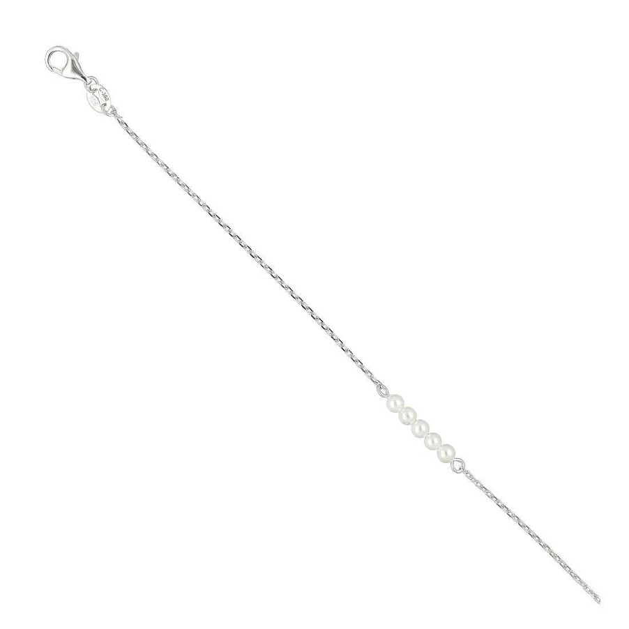 Joyer A En Plata Joya36 | Pulsera Plata Cinco Perlas