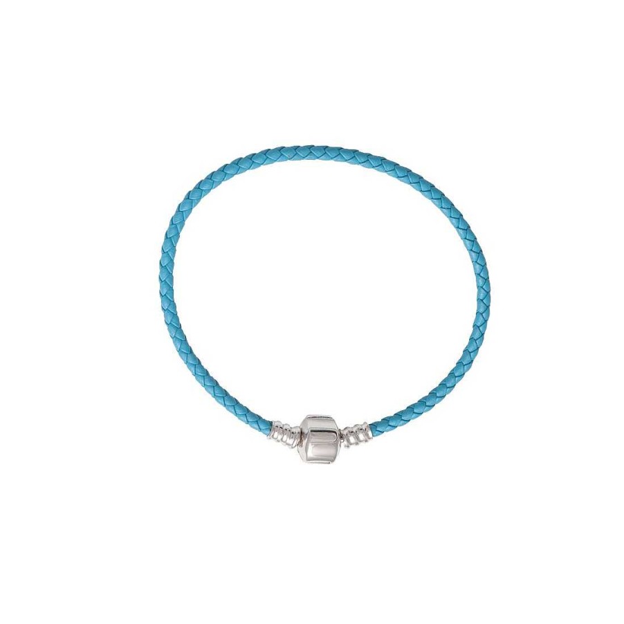 Joyer A En Plata Joya36 | Pulsera Para Charm Azul