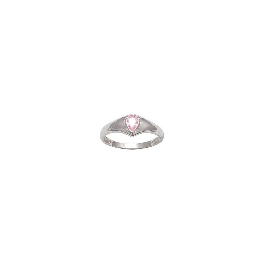 Joyer A En Plata Joya36 | Anillo Con Circonita Rosa Ovalada