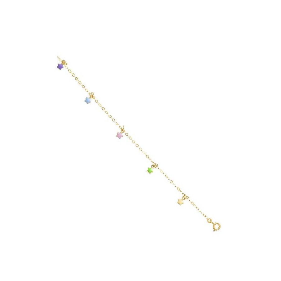 Joyer A En Oro Joya36 | Pulsera Infantil En Oro Estrellas