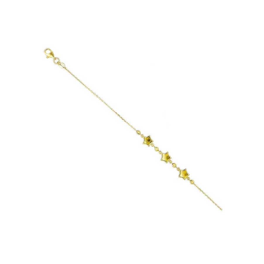 Joyer A En Oro Joya36 | Pulsera En Oro Con Estrellas Y Bolitas