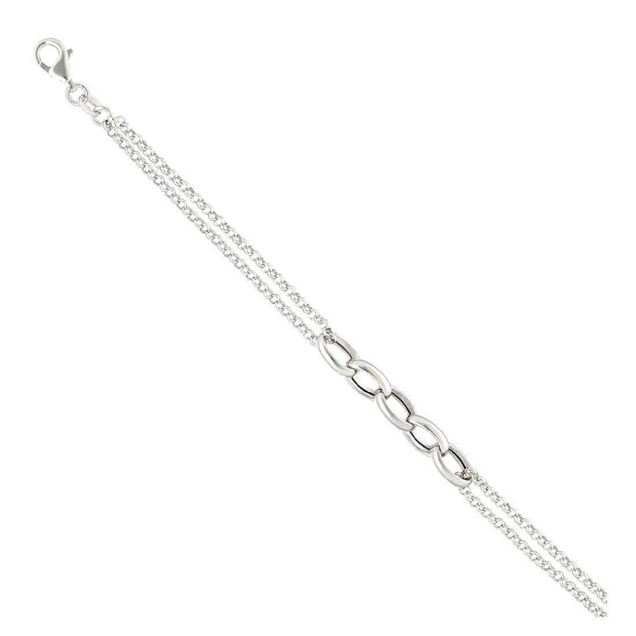 Joyer A En Plata Joya36 | Pulsera En Plata Forma Cadena