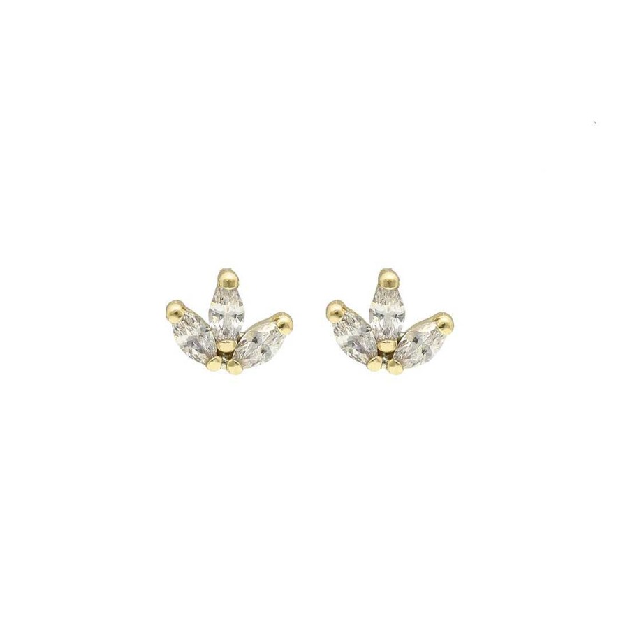 Joyas Infantiles Joya36 | Pendientes Infantiles Oro Flor Circonitas