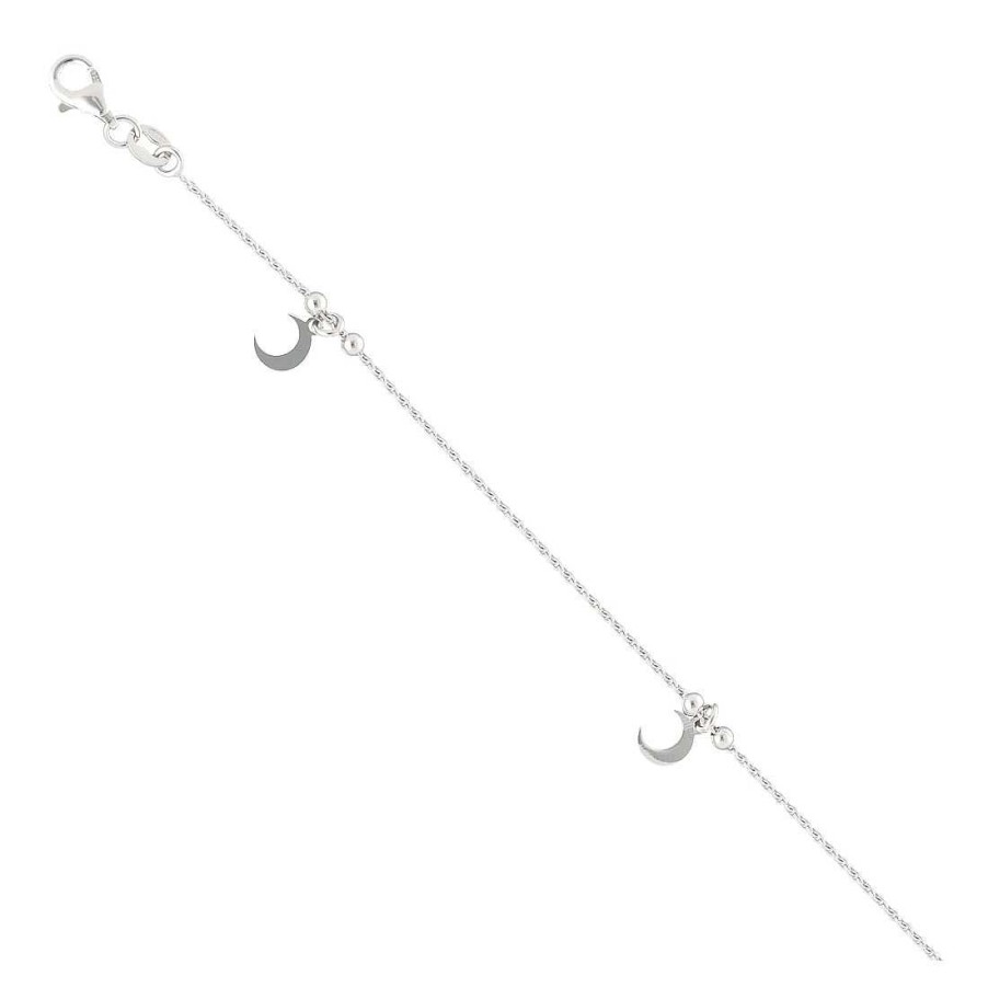 Joyer A En Plata Joya36 | Pulsera Plata Lunas Colgantes