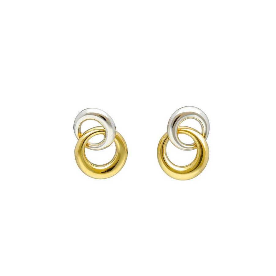 Joyer A En Oro Joya36 | Pendientes En Oro Bicolor Con C Rculos