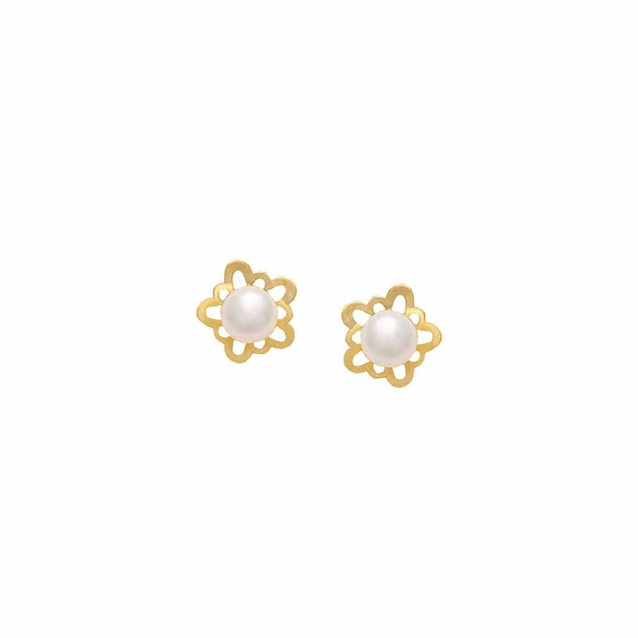 Joyas Infantiles Joya36 | Pendientes Infantiles Flor Y Perlas