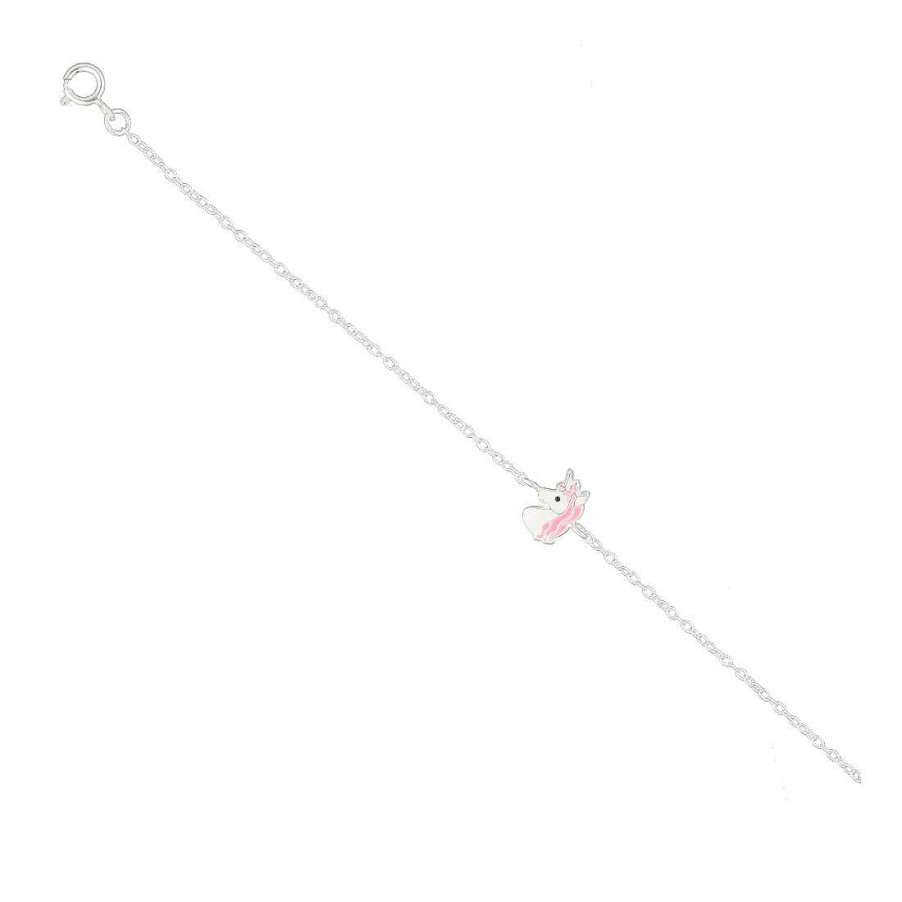 Joyer A En Plata Joya36 | Pulsera Infantil En Plata Unicornio