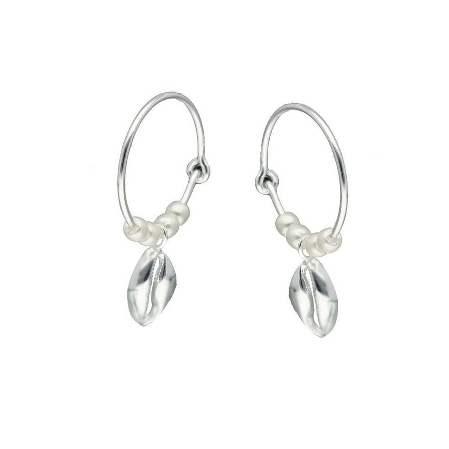 Joyer A En Plata Joya36 | Pendientes En Plata Aros Con Conchas Y Perlas