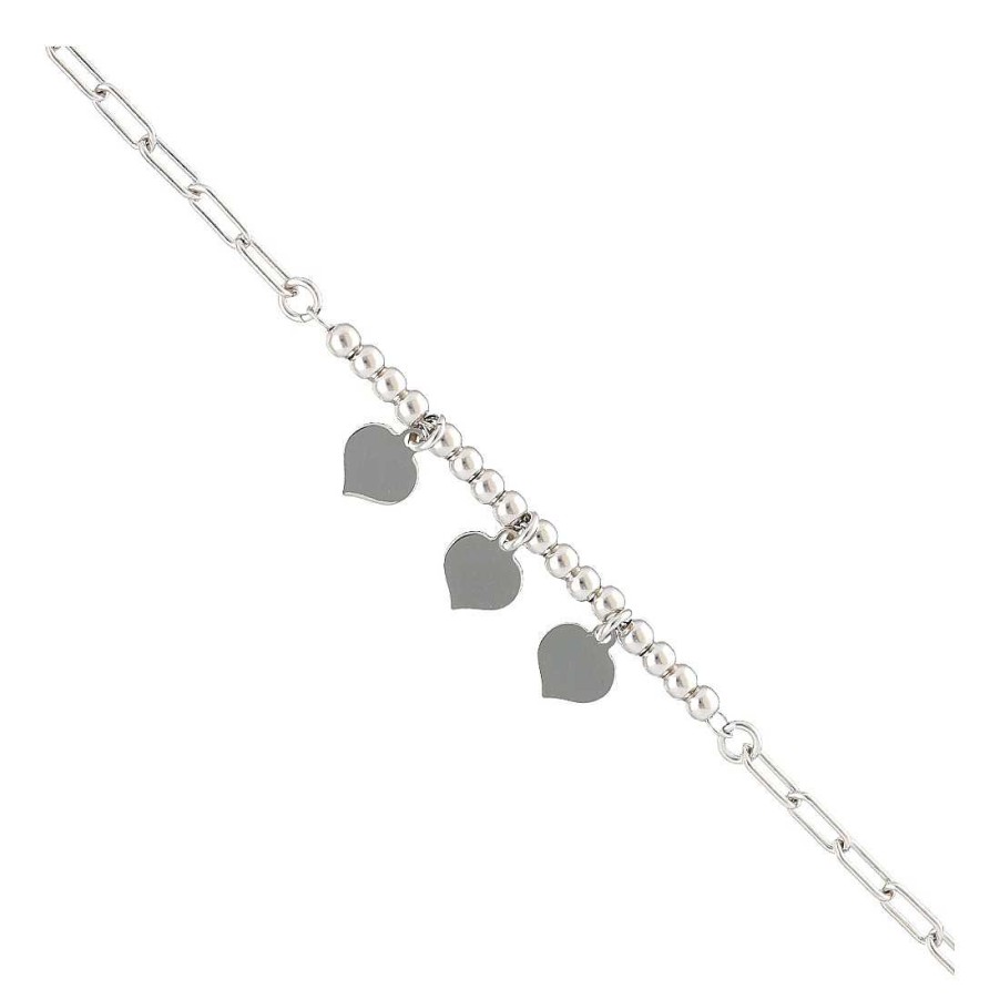 Joyer A En Plata Joya36 | Pulsera En Plata 3 Corazones