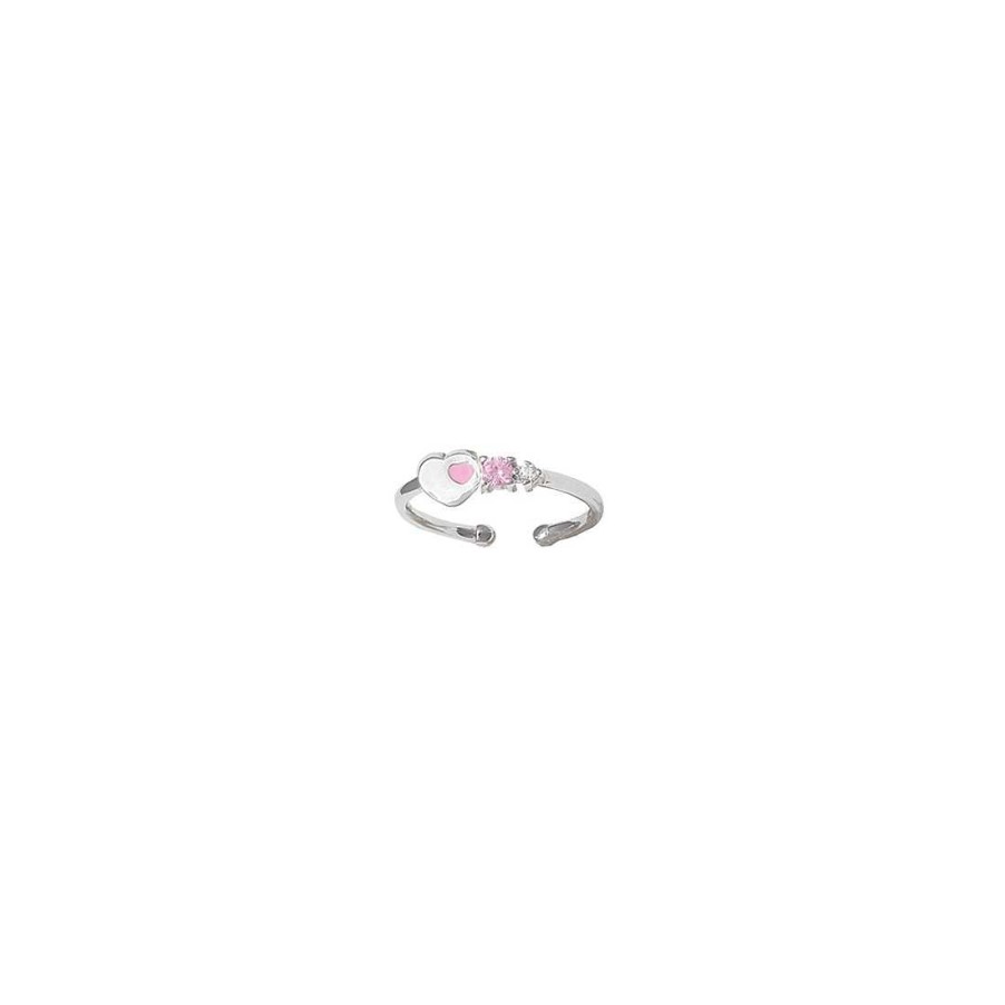 Joyer A En Plata Joya36 | Anillo Infantil Coraz N Rosa