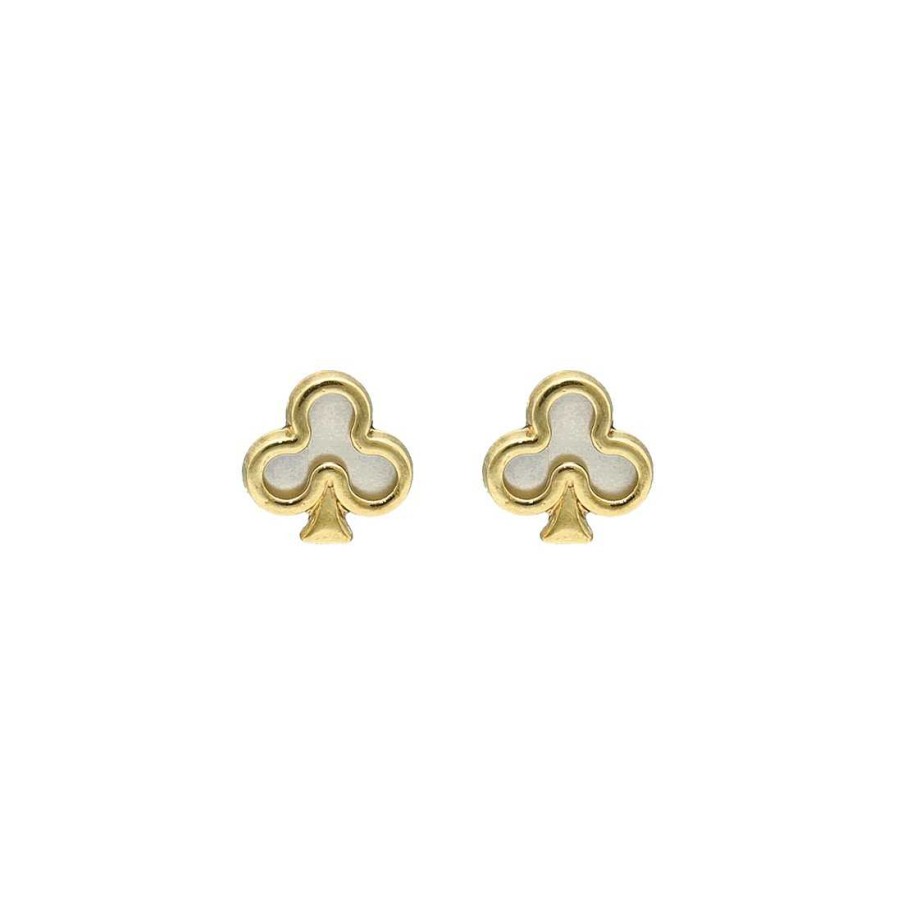 Joyas Infantiles Joya36 | Pendientes Infantiles Oro Forma De Tr Bol Y Nacar