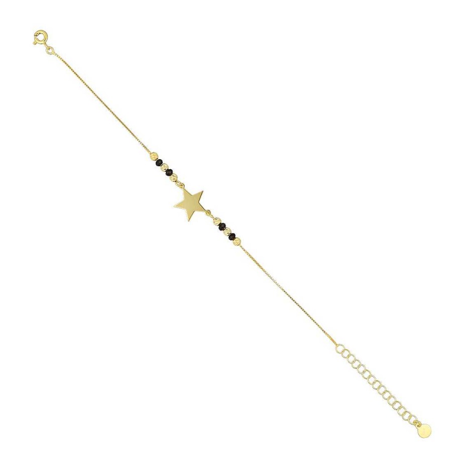 Joyer A En Plata Joya36 | Pulsera Plata Dorada Estrella