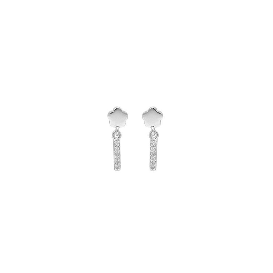 Joyer A Con Diamantes Joya36 | Pendientes Oro Blanco Y Diamantes Flor