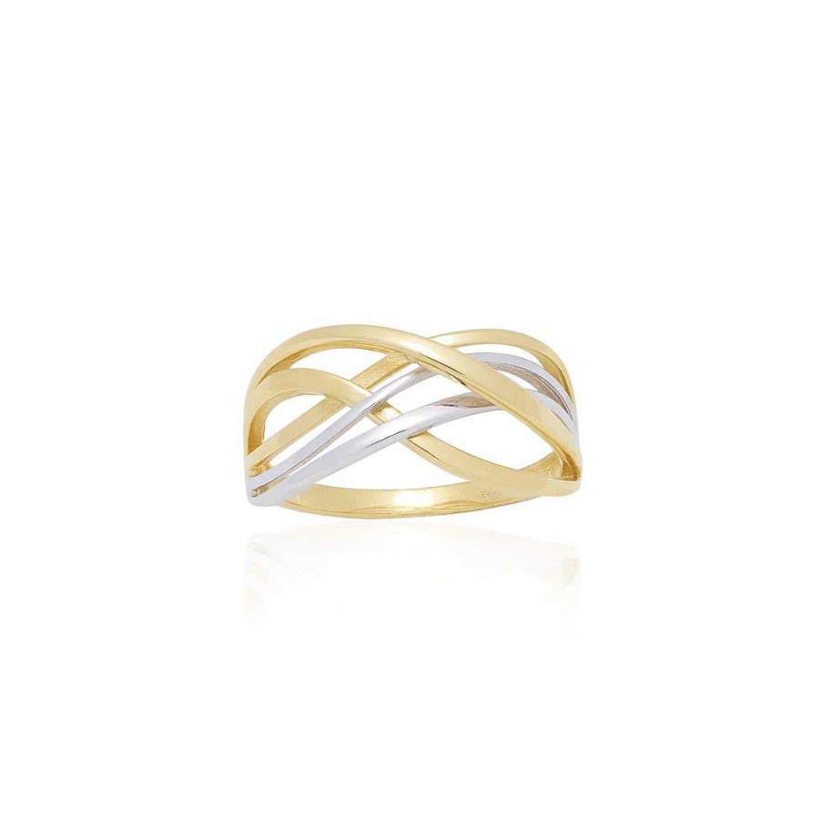 Joyer A En Oro Joya36 | Anillo En Oro Blanco Y Amarillo De 18 Quilates