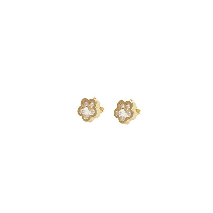 Joyer A En Oro Joya36 | Pendientes Flor En Oro De 9 Quilates