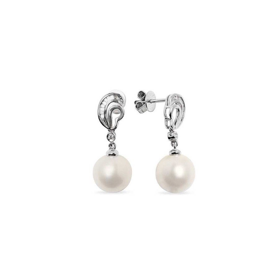 Joyer A Con Diamantes Joya36 | Pendientes En Oro Blanco Con Perlas Y Diamantes