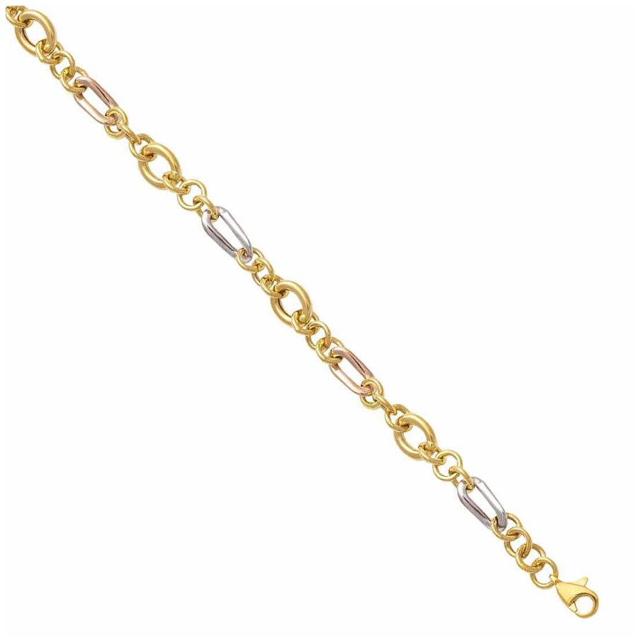 Joyer A En Oro Joya36 | Pulsera Bicolor De C Rculos