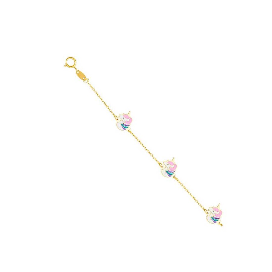 Joyas Infantiles Joya36 | Pulsera Infantil Unicornio En Oro