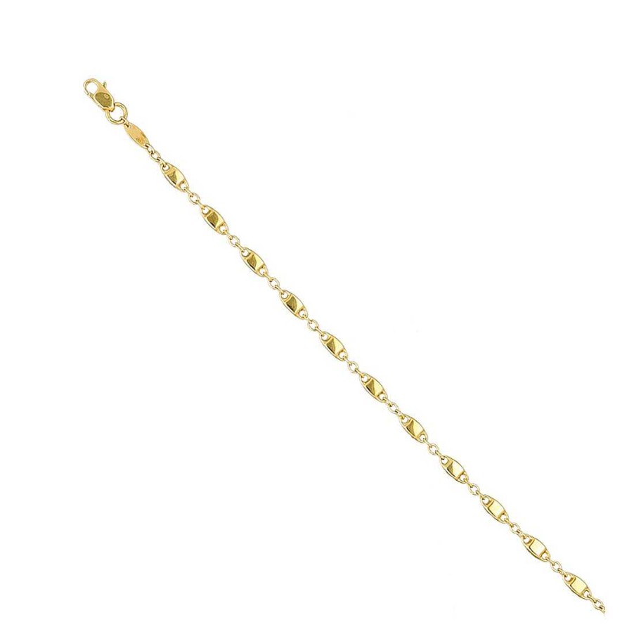 Joyer A En Oro Joya36 | Pulsera Oro Plaquitas Entrelazadas