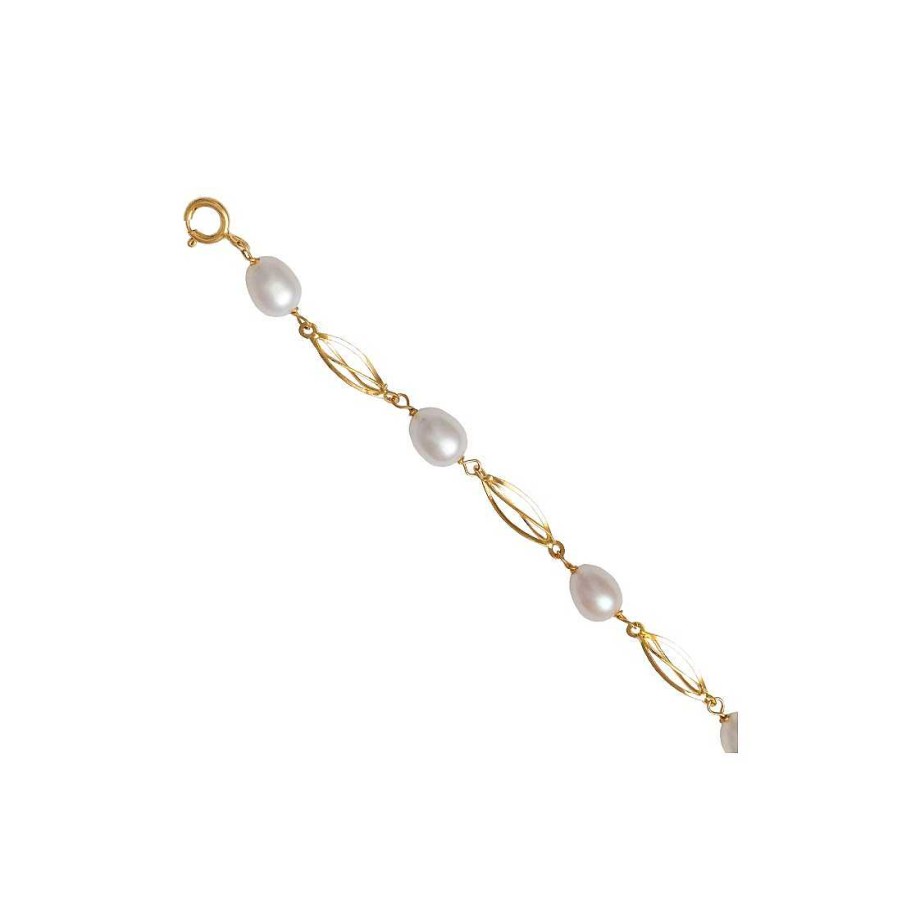 Joyer A En Oro Joya36 | Pulsera En Oro De 18 Quilates Con Perlas