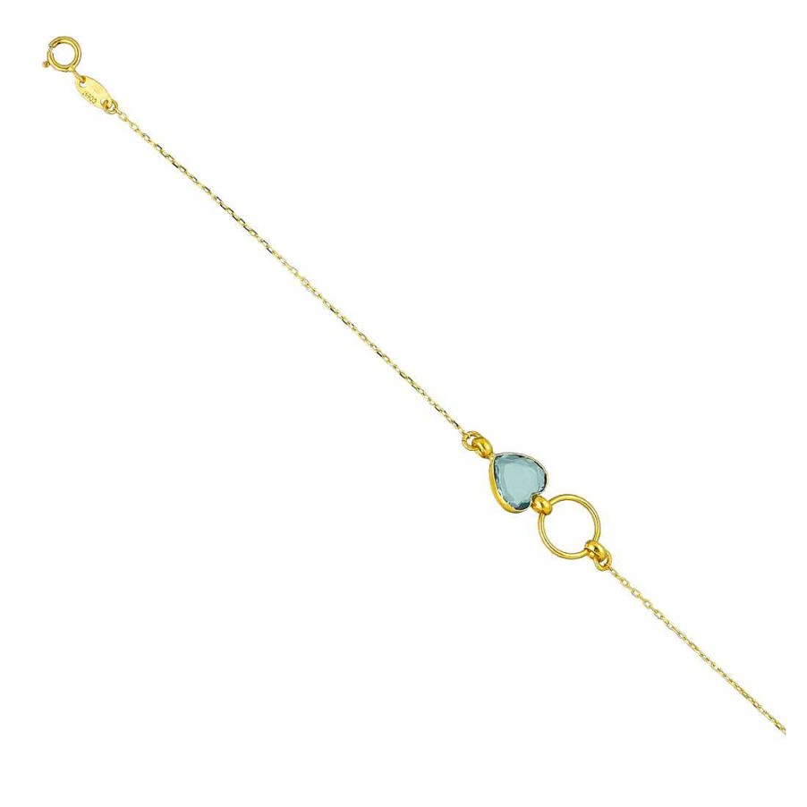 Joyer A En Oro Joya36 | Pulsera En Oro Coraz N De Topacio