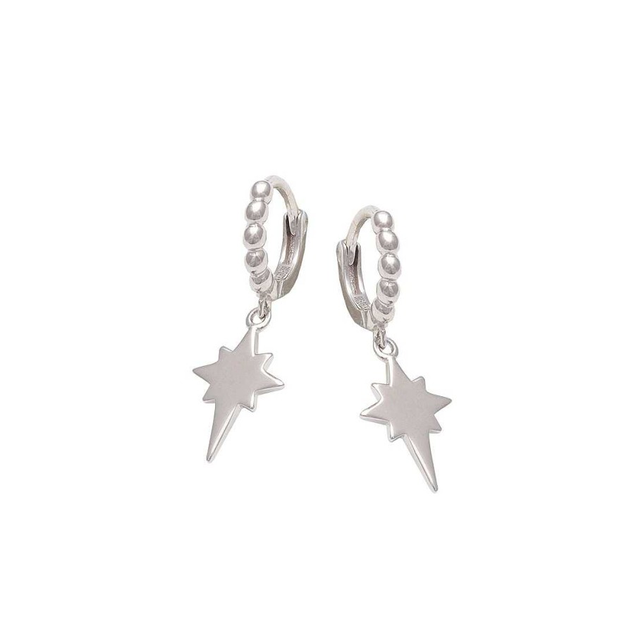 Joyer A En Plata Joya36 | Pendientes En Plata Aros Con Estrellas