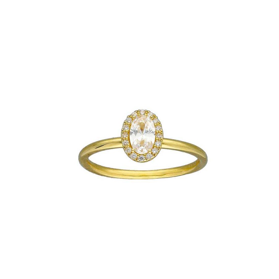 Joyer A En Oro Joya36 | Anillo En Oro Con Circonita Oval