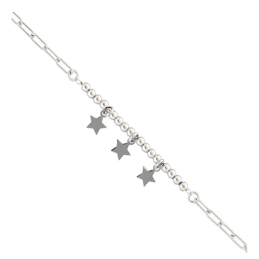 Joyer A En Plata Joya36 | Pulsera En Plata 3 Estrellas