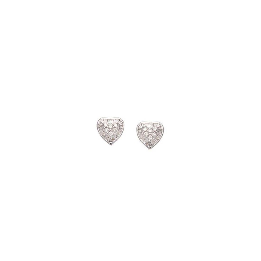 Joyer A Con Diamantes Joya36 | Pendientes En Oro Coraz N En Relieve Y Diamantes