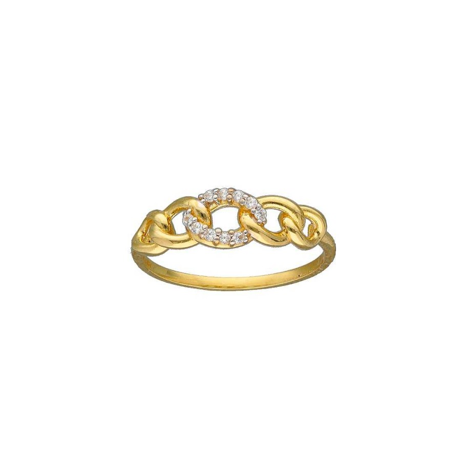 Joyer A En Oro Joya36 | Anillo Oro Circonitas Oval