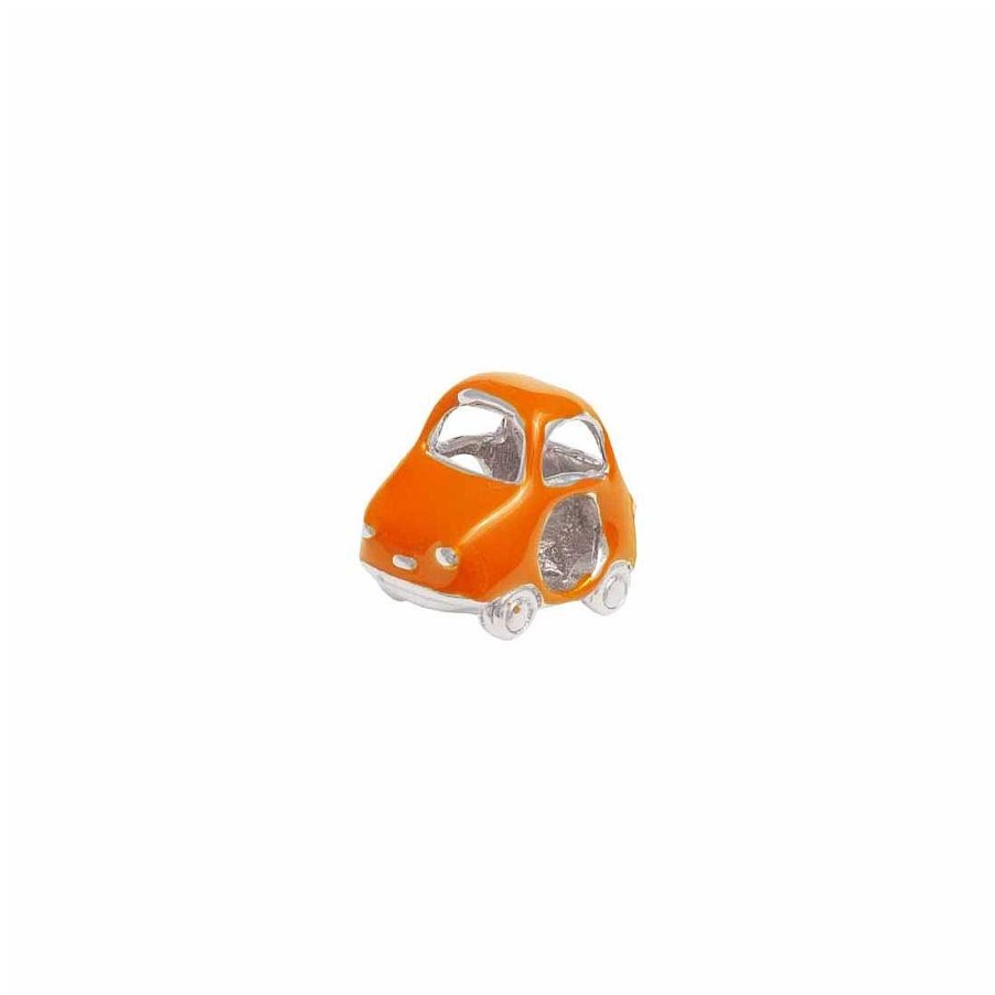 Joyer A En Plata Joya36 | Charm Forma De Coche Naranja