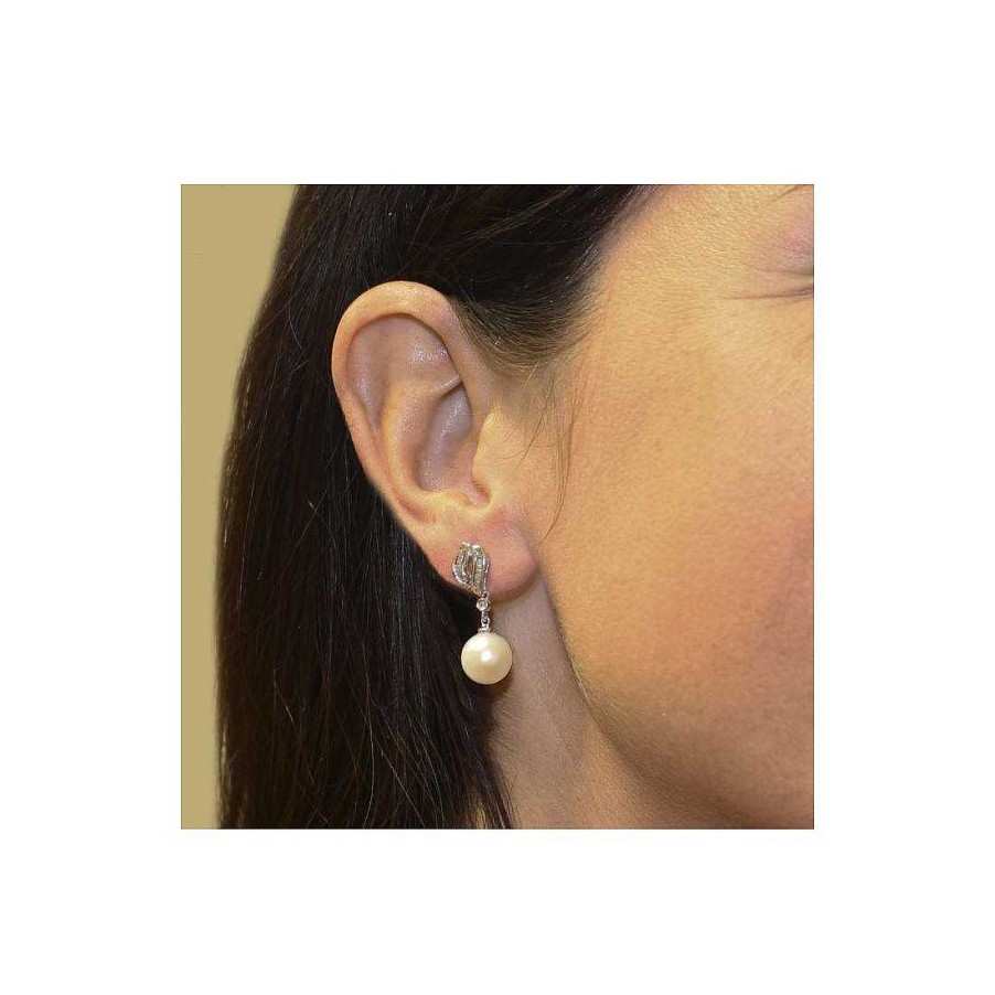 Joyer A Con Diamantes Joya36 | Pendientes En Oro Blanco Con Perlas Y Diamantes