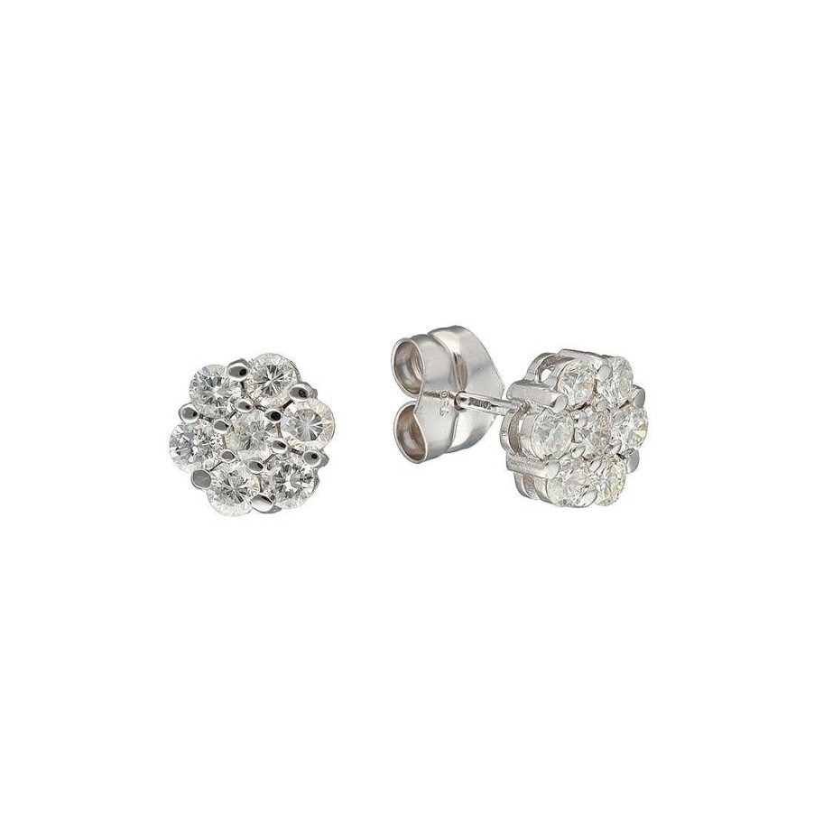 Joyer A Con Diamantes Joya36 | Pendientes En Oro Blanco Y Diamantes Roseta