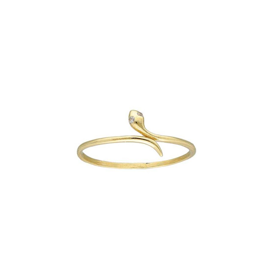 Joyer A En Oro Joya36 | Anillo En Oro Circonitas Forma Serpiente