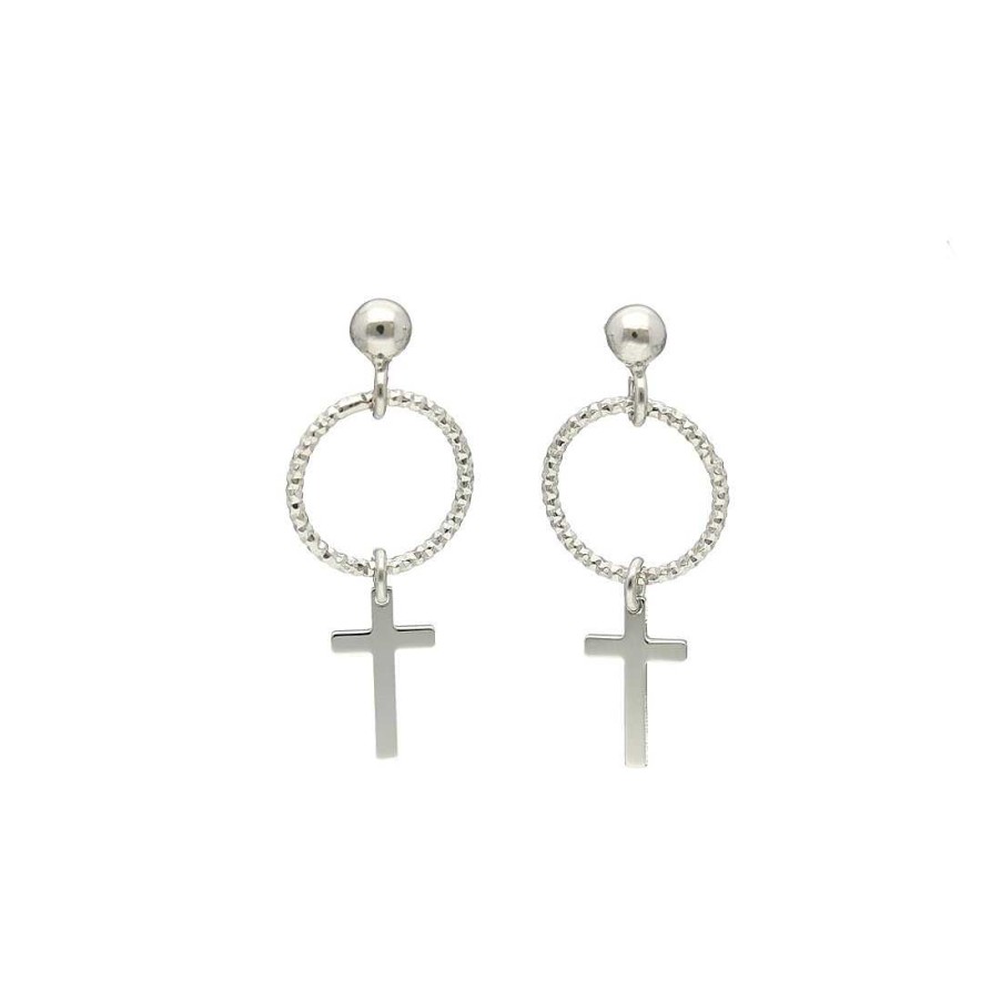 Joyer A En Plata Joya36 | Pendientes Plata Colgante C Rculos Y Cruces