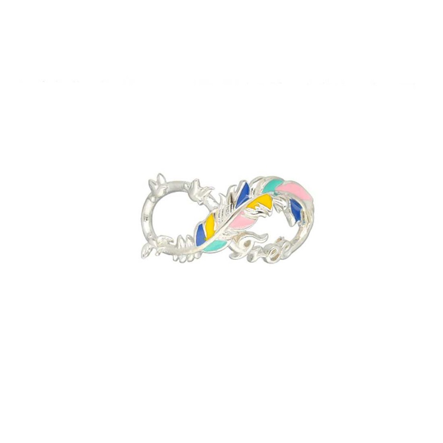 Joyer A En Plata Joya36 | Charm Para Pulsera Con Infinito De Colores