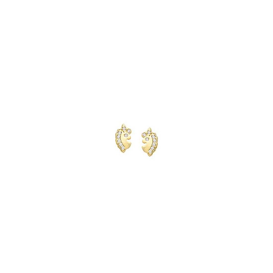 Joyas Infantiles Joya36 | Pendientes Forma Unicornio En Oro Infantil