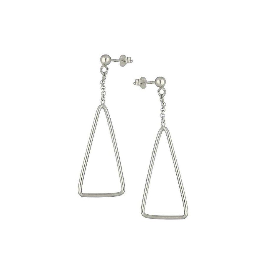 Joyer A En Plata Joya36 | Pendientes Plata Colgante Triangular