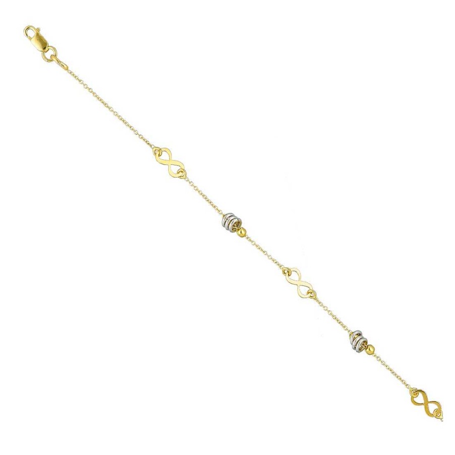 Joyer A En Oro Joya36 | Pulsera En Oro Bicolor Con Infinitos Y C Rculos